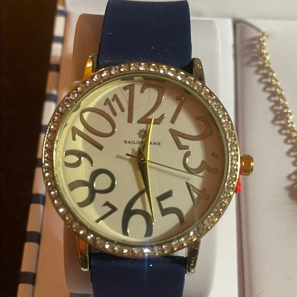 Sailor Jane - NWOT Navy Blue Watch and Necklace Set